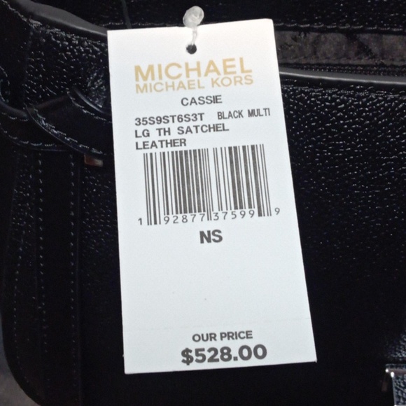 Michael Kors Cassie Lg Leather Flower Satchel - Picture 6 of 8